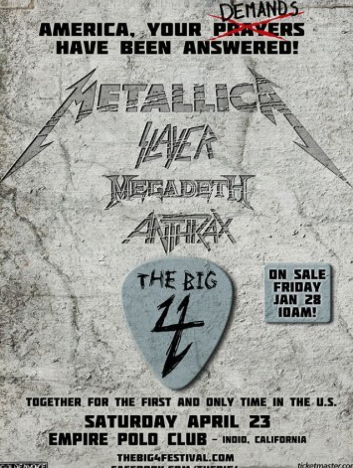 The Big Four of Thrash Metal finally comes to the States! (West Coast) (Apr/2011)